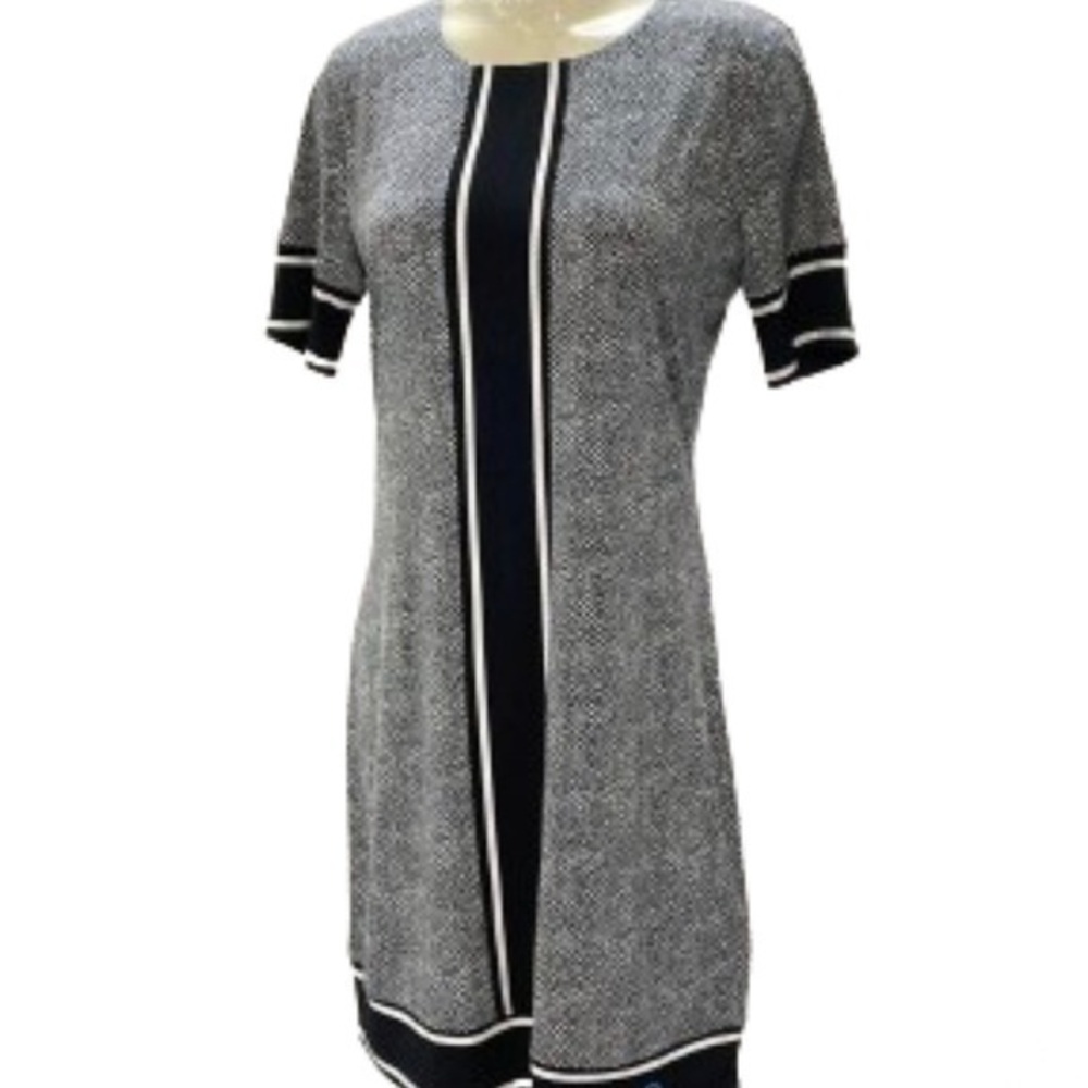 Michael Kors black animal print short sleeve midi dress NWT size M